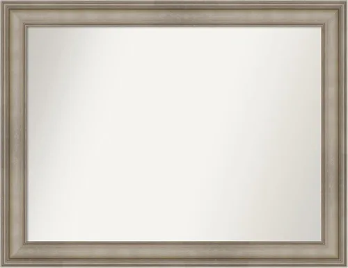 Miniatura 154 de Amanti Art Espejo de baño plateado para sobre el fregadero, 26 x 26 pulgadas, espejo cuadrado de plata antigua, marco de madera tradicional mediano