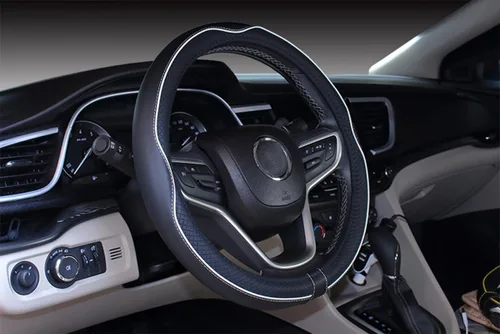 Miniatura 11 de Cubrevolante de imitación de cuero para el volante de auto, 2019, de microfibra, extragrande de 17, 18 y 19 pulgadas para camiones grandes