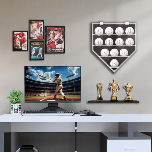 Miniatura 7 de Estuche de exhibición de béisbol, estuche acrílico para pelotas de béisbol, caja iluminada de sombra de béisbol, caja de sombra de béisbol