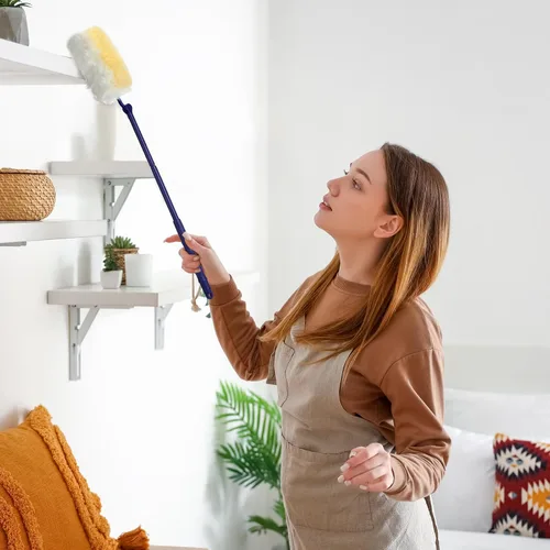 Miniatura 6 de Maxcheck 180 piezas de repuesto de plumero desechables de 180° de grado grueso, cabezal de repuesto con 3 asas para limpieza de techos de muebles