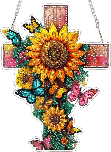 Miniatura 10 de EOBROMD Kits de arte colgante de diamantes para adultos, atrapasoles de animales de pájaros, pintura de arte de diamante, kits de diamantes