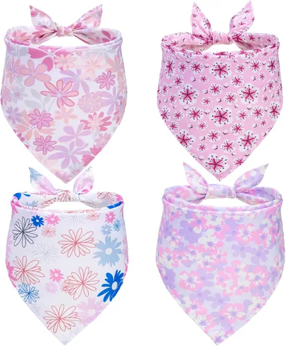 Miniatura 27 de EXPAWLORER Bandanas de Halloween para perro, paquete de 4 bandanas reversibles para perros para disfraz de niños y niñas, bufandas triangulares