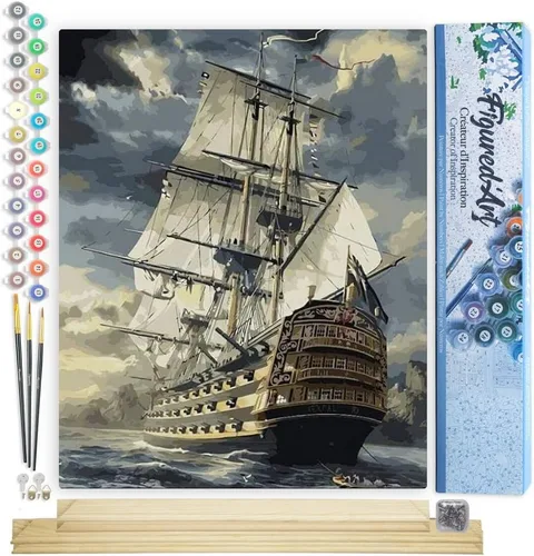 Miniatura 150 de Figured'Art - Juego de pintura por números, lienzo enrollado sin marco, para manualidades, para adultos, 16 x 20 pulgadas, jarrón de peonías