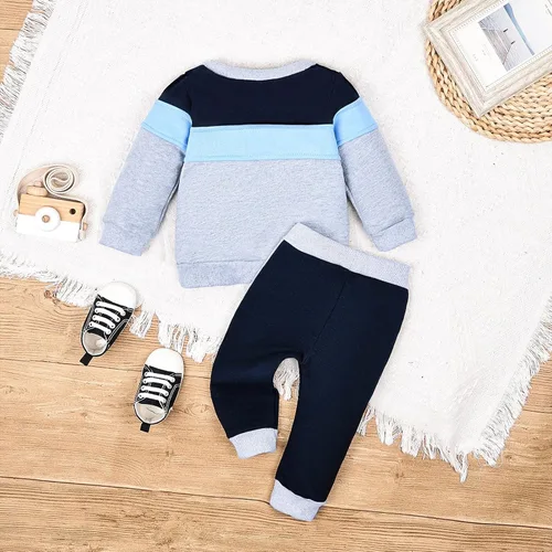 Miniatura 3 de CETEPY Ropa de bebé niño pequeño sudadera patchwork otoño invierno camisa de manga larga pantalones conjuntos de ropa 3-24 meses