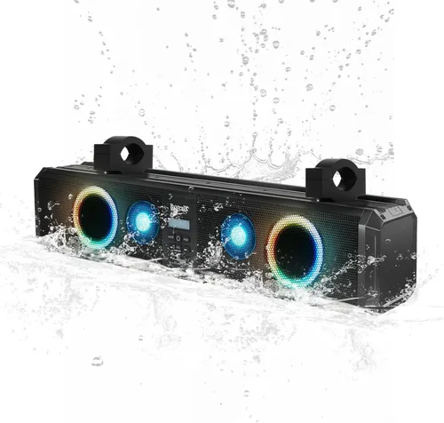 Barra de sonido UTV de 26 pulgadas, barra de sonido SXS impermeable IP66, altavoces RGB UTV, 3 modos de ecualización (bajo/todoterreno/estándar),