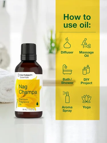 Miniatura 3 de Aceite aromático Horbäach Nag Champa 1 fl oz (30ml) Grado prémium para difusores, velas y fabricación de jabón, proyectos DIY y más