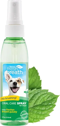 Miniatura 9 de TropiClean Fresh Breath Spray de espuma dental para perros y gatos Ambientador rápido de aliento y solución de limpieza dental Fabricado