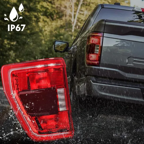 Miniatura 4 de FIONE Ensamble de luz trasera Compatible con Ford F150 F 150 2021 2022 2023 Modelo halógeno con función de punto ciego Lado del conductor izquierdo