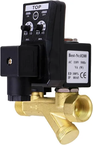 Miniatura 12 de 1/2 "AC 110V Tanque de agua automático cronometrado válvula de drenaje de acción directa de 2 vías Enchufe de EE. UU