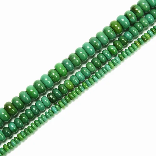 Miniatura 3 de JM Design Cuentas redondas lisas de color verde oscuro turquesa de 0.079 x 0.157 in y 15.5 pulgadas para hacer joyas