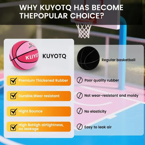 Miniatura 7 de KUYOTQ Kids Toddler Youth Adult Size 3/4/5/6/7 Basketball 22/25.5/27.5/28.5/29.5" Thickened Rubber or Faux Leather Indoor Outdoor Basketball for