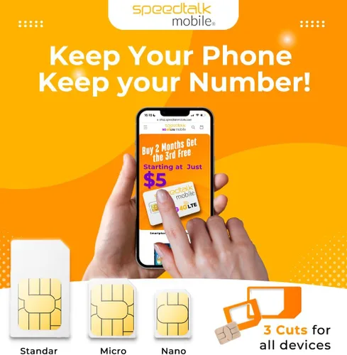 Miniatura 7 de SpeedTalk Mobile Kit de tarjeta SIM - Datos, llamadas y mensajes de texto ilimitados, 7 GB de velocidad completa 5G 4G LTE - Servicio de plan