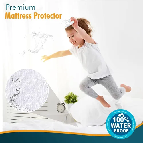 Miniatura 4 de Protector de colchón premium 100% impermeable, hipoalergénico, libre de vinilo, transpirable, superficie de algodón suave con bucles. -, Algodón