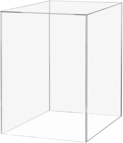 Miniatura 12 de Soporte de pedestal transparente Caja alta de 12 x 12 x 9 pulgadas, muestra de arte de arreglos florales, soporte para plantas, cubo sin tapa