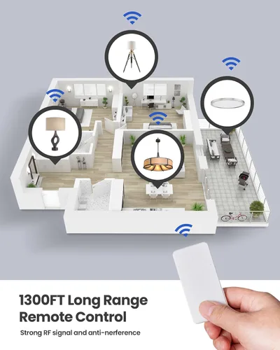 Miniatura 4 de Zoiinet - Kit de interruptor de luces inalámbrico, diseño con hebilla y removible, interruptor de múltiples vías, no necesita WiFi, programable