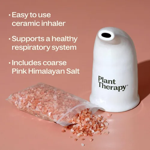 Miniatura 5 de Inhalador rellenable de sal del Himalaya rosa con sal de cristal rosa del Himalaya.