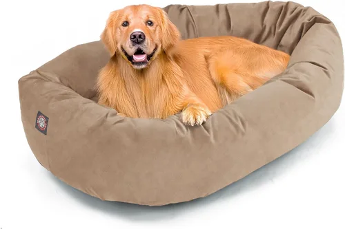 Miniatura 14 de Majestic Pet Cama para Perros Grandes Lavable de 40 Pulgadas, Mueble Ortopédico en Forma de Donut para Perros Grandes, Almohadilla y Alfombra de Gris
