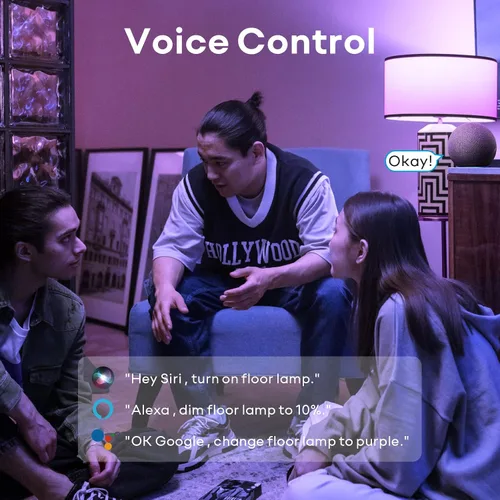 Miniatura 6 de VOCOlinc Bombilla inteligente funciona con Apple Homekit, Alexa, Google Home, bombillas inteligentes WiFi regulables, 850 lúmenes, bombilla LED