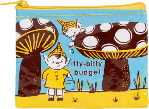 Miniatura 19 de Blue Q Monedero, hecho de 95% plástico reciclado. Práctica pequeña bolsa con cremallera para guardar monedas, tarjetas de regalo, auriculares, más.