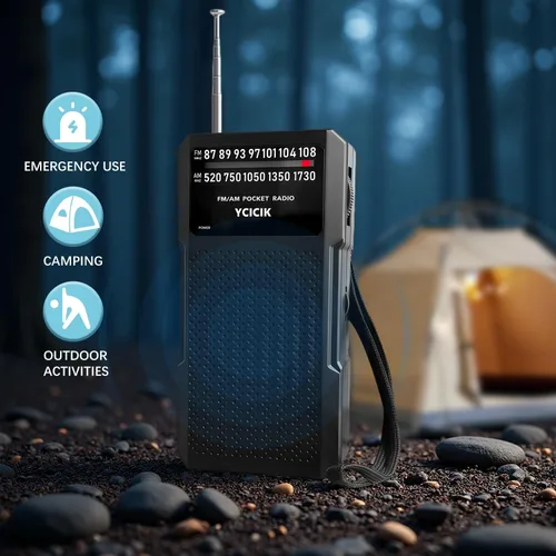 Miniatura 4 de Radios portátil Am Fm, radio a batería con conector para auriculares y clip trasero, radio de bolsillo con recepción de largo alcance para personas