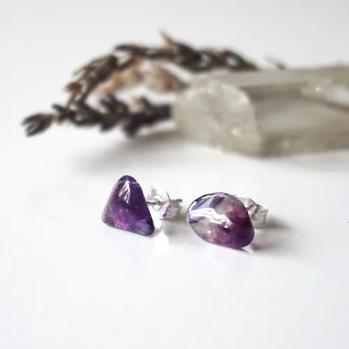 Miniatura 13 de Pendientes de tuerca de cristal de piedra natal aleternativa para mujer y hombre