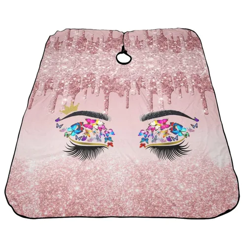Miniatura 4 de Cabo de peluquero Hello Glitters Gorgeous Lash Pink Salon Delantal de corte de pelo, Cabo de peluquería Kits para mujer, 55 x 66 pulgadas