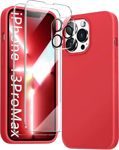 Miniatura 31 de Funda 5 en 1 para iPhone 12 Pro con protector de pantalla y protector de lente de cámara, funda de silicona líquida para iPhone 12 Pro (verde alpino)