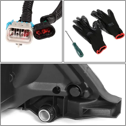 Miniatura 9 de DNA MOTORING - HL-HAY-015-CH Par de faros delanteros LED de halo dual DRL con señal de giro, haz alto/bajo, proyector compatible con Freightliner M2