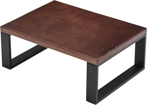 Miniatura 8 de Taburete de madera maciza para adultos y personas mayores, antideslizante, escalones de cama resistentes para camas altas con capacidad de 500 Nogal