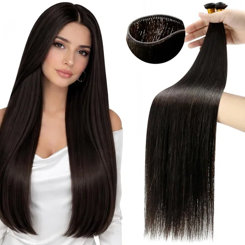 Miniatura 21 de Moresoo - Extensiones de cabello humano real cosidas, Remy, lacio, doble trama, color negro jet, 14 pulgadas, 3.53 onzas