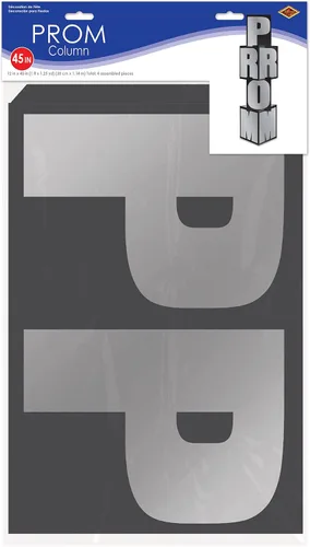 Miniatura 4 de Beistle Columna de graduación, 12" x 3' 9", negro/plateado