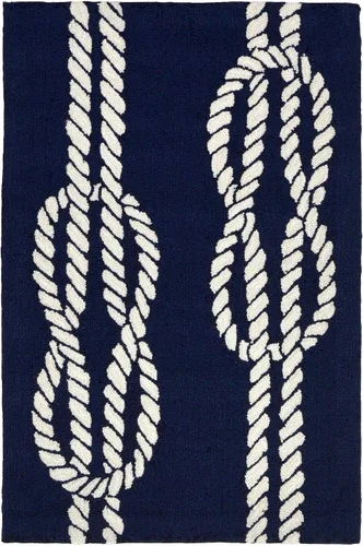 Miniatura 86 de Liora Manne CAPR5163633 - Alfombra costera para interiores y exteriores, color azul marino, 2 pies x 5 pies Cuerdas Navy