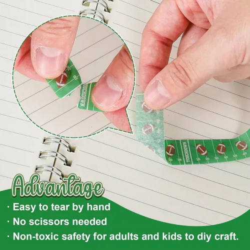 Miniatura 3 de Whaline 12 rollos de cinta Washi con temática deportiva, bolas deportivas, cinta adhesiva surtida, cinta de papel de envoltura decorativa