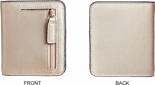 Miniatura 5 de Gostwo - Cartera compacta de piel genuina de lujo para mujer con bloqueo de RFID y ventana de identificación