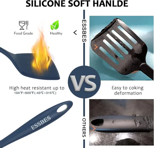 Miniatura 3 de Espátula de silicona extra grande resistente al calor de 600 °F, antiadherente, flexible, utensilios aptos para lavavajillas, sin BPA, agarres