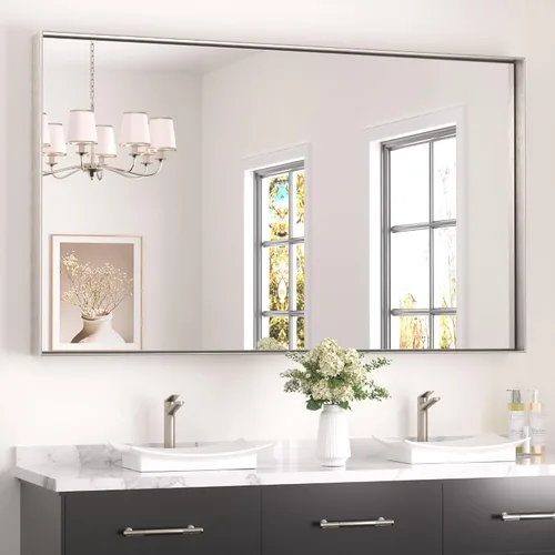 Miniatura 66 de Keonjinn - Espejo rectangular con marco negro para baño de 40 x 30 pulgadas, espejo de pared para sobre el lavabo, espejos de tocador de metal