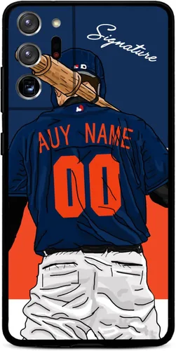 Miniatura 26 de Funda de béisbol personalizada con nombre y número para Samsung Galaxy Note 20/20 Ultra 10 Pro Note 9 8, silicona líquida con protección de cámara