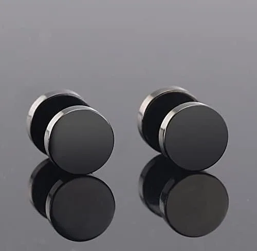 Miniatura 5 de SIEYEAY Aretes para hombre, aretes para hombre, aretes negros de acero inoxidable para hombres y mujeres, juego de aretes geniales para hombres