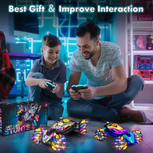 Miniatura 7 de Autos RC, Auto de Acrobacias RC con Detección de Gestos con Luz y Música, Operación de Comando Personalizada, 4WD, Conducción de 45°, Rotación