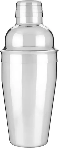 True Contorno - Coctelera de acero inoxidable con colador de 8.5 onzas, coctelera con tapa y colador, coctelera de bebidas mixtas, coctelera de licor