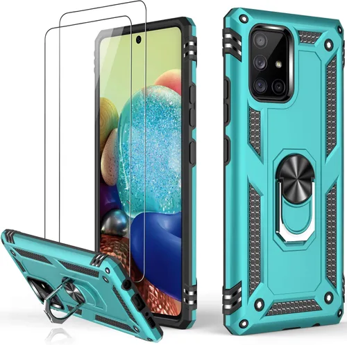 Miniatura 43 de LUMARKE Funda para Galaxy A51 4G con protector de pantalla, supera los 16 pies, probada en caídas, de grado militar, con soporte de anillo Rojo