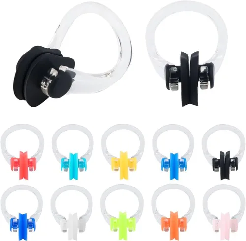 Miniatura 2 de SAVITA Clip de nariz de natación con gel de sílice impermeable para niños y adultos, paquete de caja multicolor (10 colores)