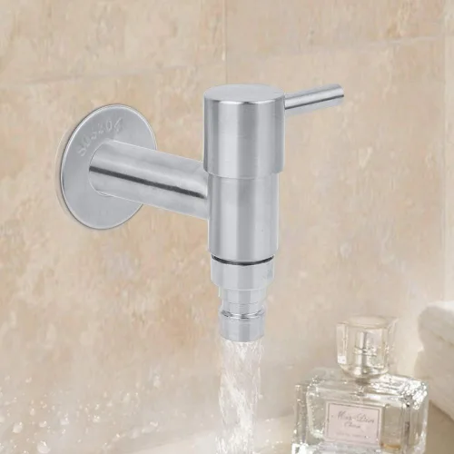 Miniatura 2 de Fdit Grifo para fregadero, lavadora de acero inoxidable de G1/2 pulgadas, grifo de agua montado en la pared, fregona para piscina, grifo frío