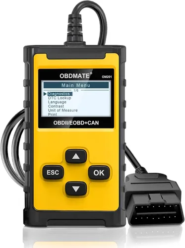 Escáner de Coche, OM201 Lector de Código de Motor Herramienta de Diagnóstico OBDII con Impresión Inalámbrica | Datos Gráficos en Vivo | Prueba EVAP