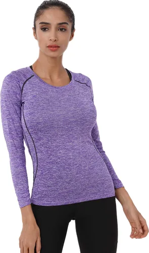 Miniatura 4 de NELEUS Women's 3 Pack Compression Shirts Long Sleeve Yoga Athletic Running T Shirt