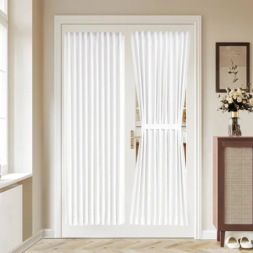 Miniatura 81 de Vatge - Cortinas autoadhesivas para puerta francesa, tratamiento de ventana con filtro de luz sin varillas ni perforaciones para puertas de cristal