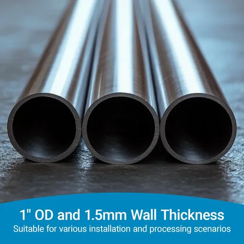 Miniatura 2 de Paquete de 4 tubos de acero inoxidable 304 de 1 pulgada, tubo de metal grueso de 20 pulgadas de longitud, grosor de pared de 0.059 in, tubo de acero