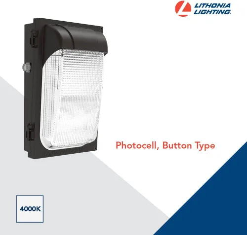 Miniatura 3 de Lithonia Lighting Mini Lámpara LED de Pared de 7.5", Luminaria Exterior, Luz de Pared para Edificios, Sensor de Anochecer a Amanecer, Blanco Frío 2