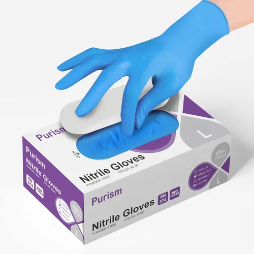 Miniatura 6 de Guantes de nitrilo Daddy's Choice, 100 unidades, 1000 unidades, desechables, color azul, tallas S/M/L/XL, sin látex, sin polvo