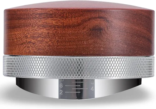 Miniatura 8 de Herramienta de distribución de espresso de 51 mm KNODOS Distribuidor de café de madera de palo de rosa Distribuidor de café de acero inoxidable